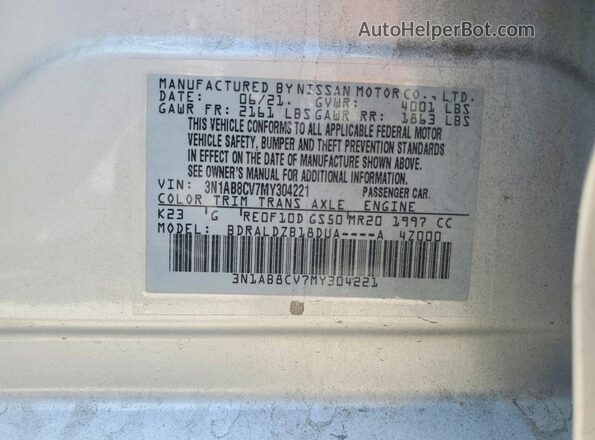 3N1AB8CV7MY304221 2021 NISSAN SENTRA Silver Widok komory silnika