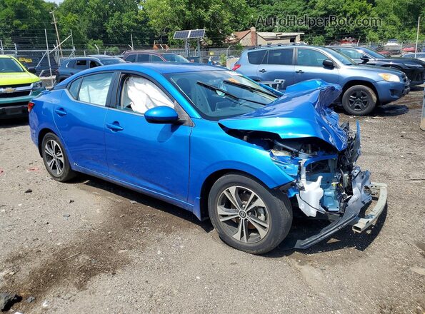 3N1AB8CV7MY308690 2021 NISSAN SENTRA Blue Front right