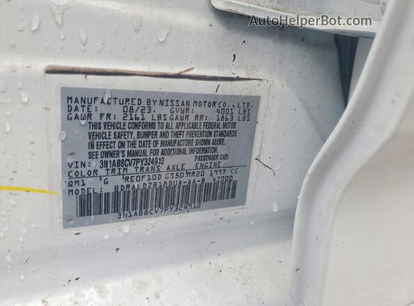3N1AB8CV7PY324912 2023 NISSAN SENTRA Белый Вид подкапотного пространства