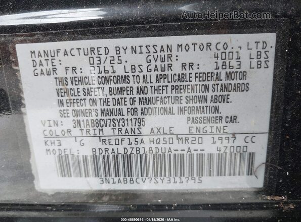 3N1AB8CV7SY311795 2025 NISSAN SENTRA Black Շարժիչի բաժամունքի տեսք