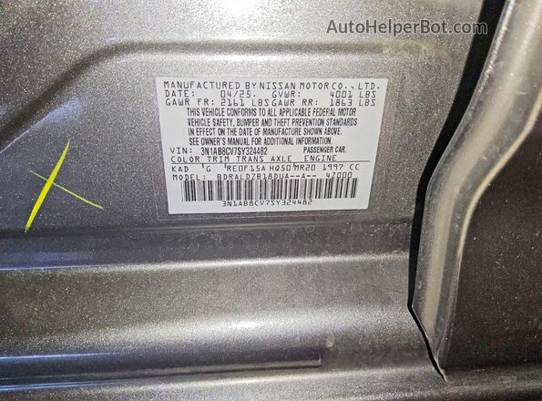 3N1AB8CV7SY324482 2025 NISSAN SENTRA Серый Вид подкапотного пространства