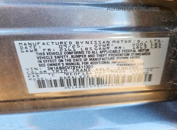 3N1AB8CV7SY411301 2025 NISSAN SENTRA Gray Շարժիչի բաժամունքի տեսք