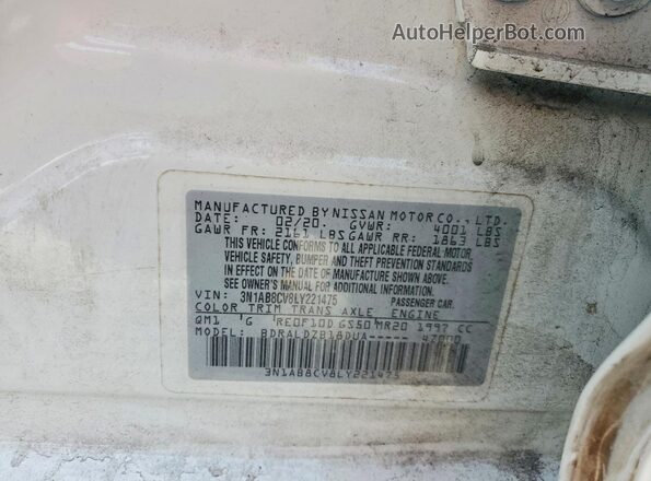 3N1AB8CV8LY221475 2020 NISSAN SENTRA White Vista del compartimento del motor