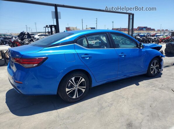 3N1AB8CV8MY301165 2021 NISSAN SENTRA Синий Задняя правая четверть