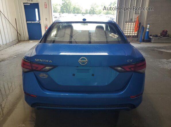 3N1AB8CV8MY302963 2021 NISSAN SENTRA Blue Widok naklejki z numerem VIN