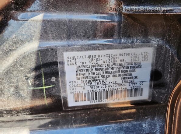 3N1AB8CV8PY275073 2023 NISSAN SENTRA Black Engine compartment view