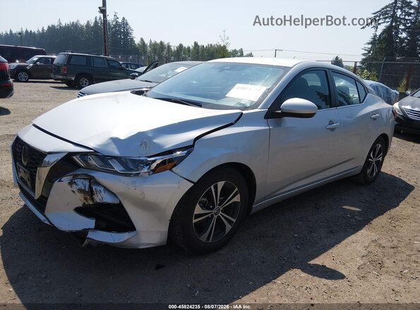 3N1AB8CV8PY314129 2023 NISSAN SENTRA Silver წინა მარცხენა ხედი სამი მეოთხედიდან