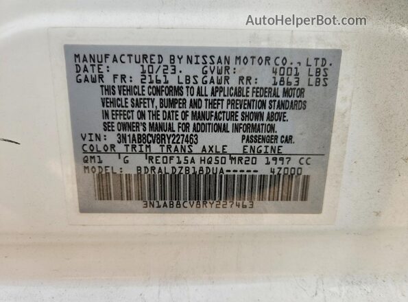 3N1AB8CV8RY227463 2024 NISSAN SENTRA White ძრავის განყოფილების ხედი