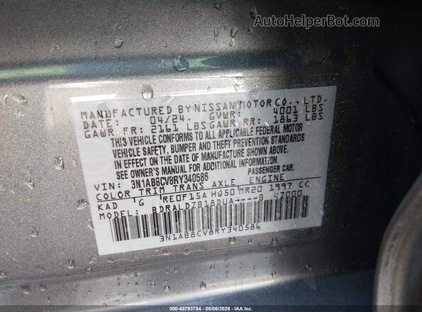 3N1AB8CV8RY340586 2024 NISSAN SENTRA Серый Вид подкапотного пространства