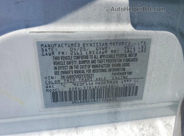 3N1AB8CV8SY326631 2025 NISSAN SENTRA Белый Вид подкапотного пространства