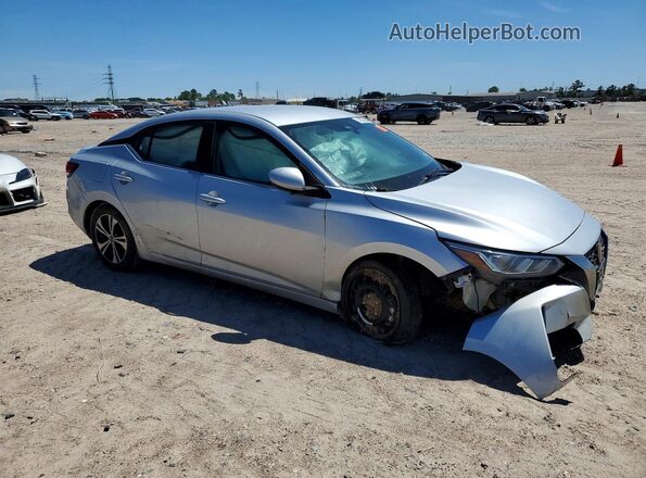3N1AB8CV9MY249576 2021 NISSAN SENTRA Серебряный Передняя правая четверть