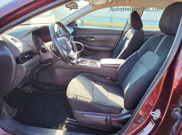 3N1AB8CV9MY309209 2021 NISSAN SENTRA Burgundy წინა სალონის ხედი