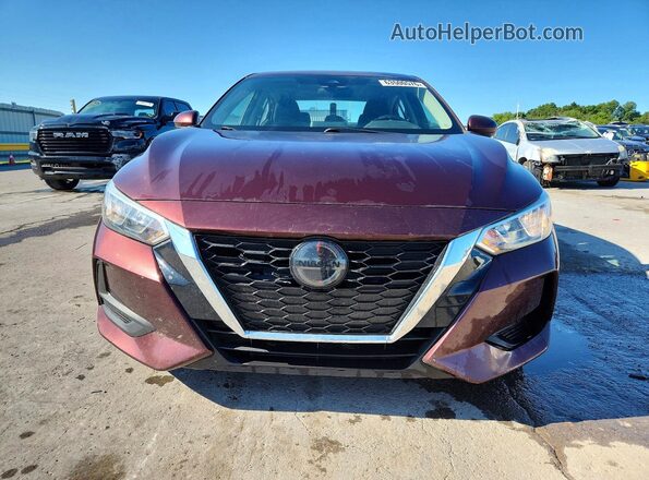 3N1AB8CV9MY309209 2021 NISSAN SENTRA Burgundy წინა ხედი