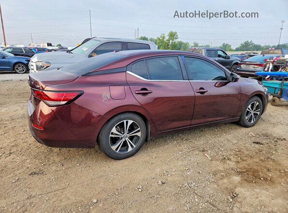 3N1AB8CV9NY320311 2022 NISSAN SENTRA Burgundy Հետևի աջ