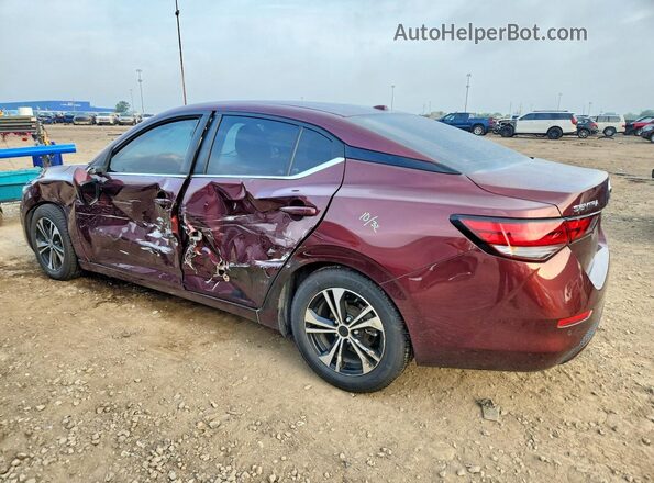 3N1AB8CV9NY320311 2022 NISSAN SENTRA Burgundy Հետևի ձախ