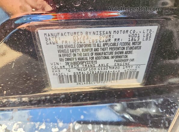 3N1AB8CV9PY227615 2023 NISSAN SENTRA Черный Вид подкапотного пространства