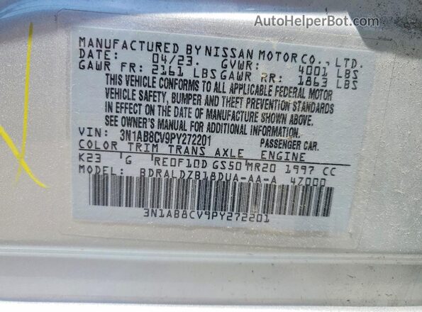 3N1AB8CV9PY272201 2023 NISSAN SENTRA Silver ძრავის განყოფილების ხედი