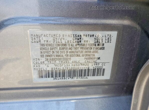 3N1AB8CV9RY333016 2024 NISSAN SENTRA Gray Вид підкапотного простору