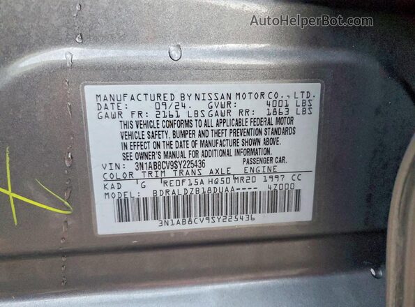 3N1AB8CV9SY225436 2025 NISSAN SENTRA Gray Շարժիչի բաժամունքի տեսք