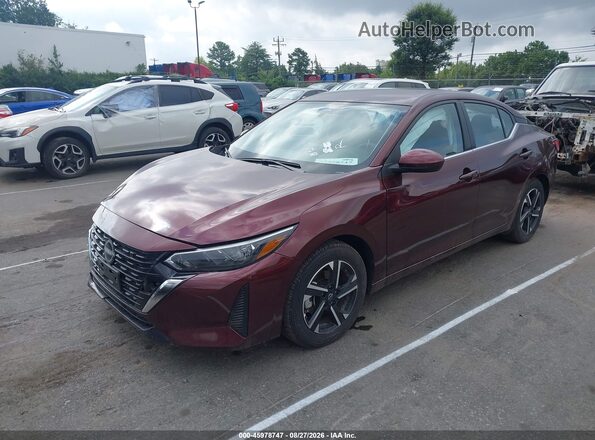 3N1AB8CV9SY390225 2025 NISSAN SENTRA Burgundy წინა მარცხენა ხედი სამი მეოთხედიდან