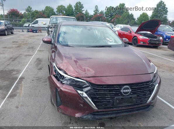 3N1AB8CV9SY390225 2025 NISSAN SENTRA Burgundy ხელსაწყოთა პანელის ხედი