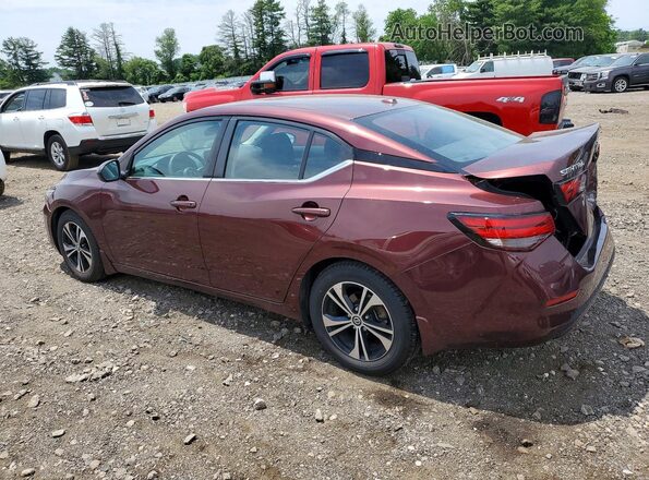 3N1AB8CVXMY251854 2021 NISSAN SENTRA Burgundy Rear left