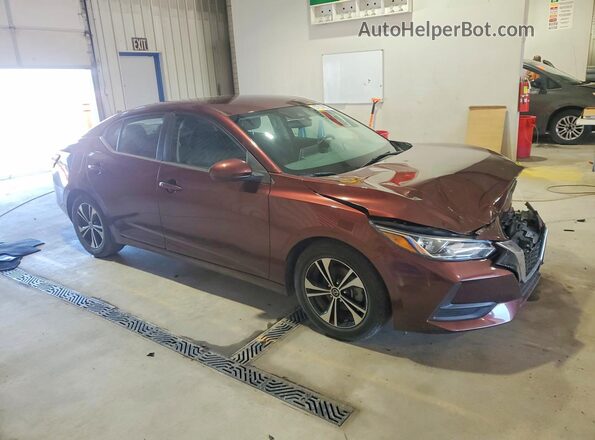 3N1AB8CVXMY254947 2021 NISSAN SENTRA Maroon Delantero derecho