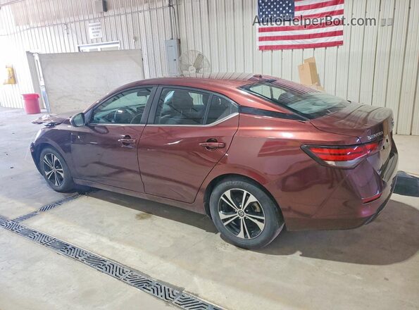 3N1AB8CVXMY254947 2021 NISSAN SENTRA Maroon Trasero izquierdo
