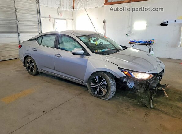3N1AB8CVXMY267150 2021 NISSAN SENTRA Серебряный Передняя правая четверть