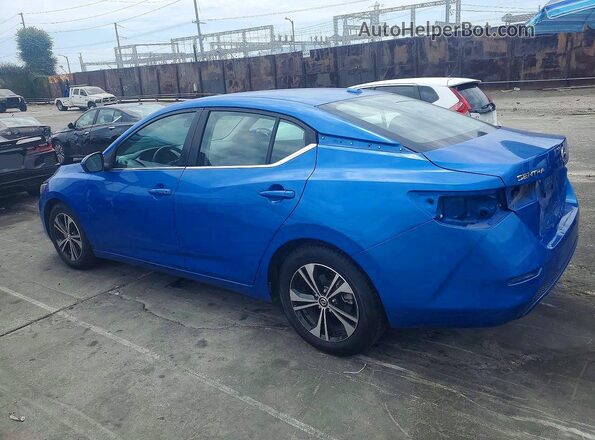 3N1AB8CVXMY302334 2021 NISSAN SENTRA Blue Rear left