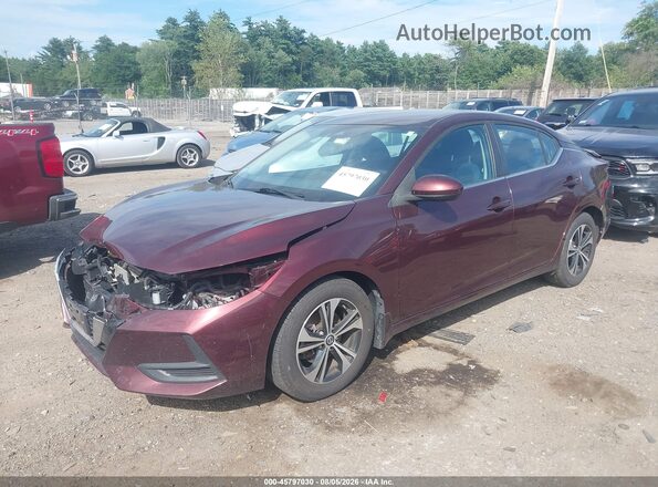 3N1AB8CVXNY222758 2022 NISSAN SENTRA Бордовый Передняя левая четверть