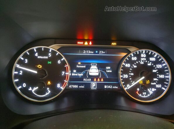 3N1AB8CVXNY284533 2022 NISSAN SENTRA Темно-бордовый Вид щитка приборов