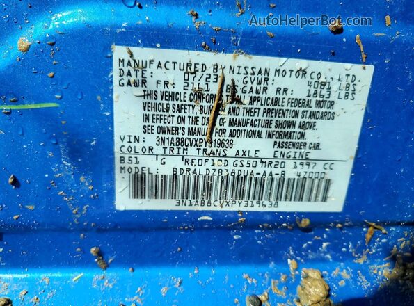 3N1AB8CVXPY319638 2023 NISSAN SENTRA Blue Widok komory silnika