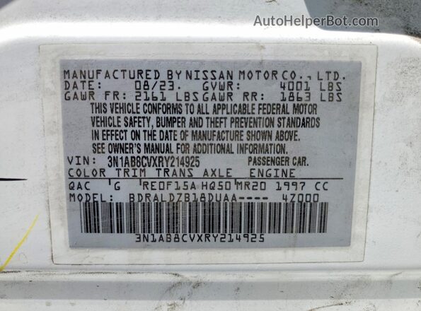 3N1AB8CVXRY214925 2024 NISSAN SENTRA White Вид підкапотного простору
