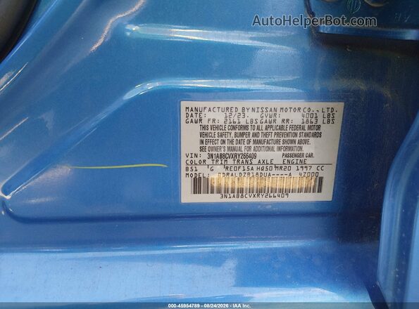 3N1AB8CVXRY266409 2024 NISSAN SENTRA Blue Vista del compartimento del motor