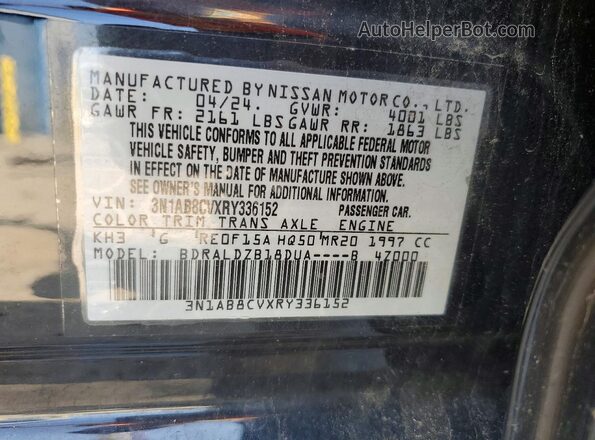 3N1AB8CVXRY336152 2024 NISSAN SENTRA Black Widok komory silnika