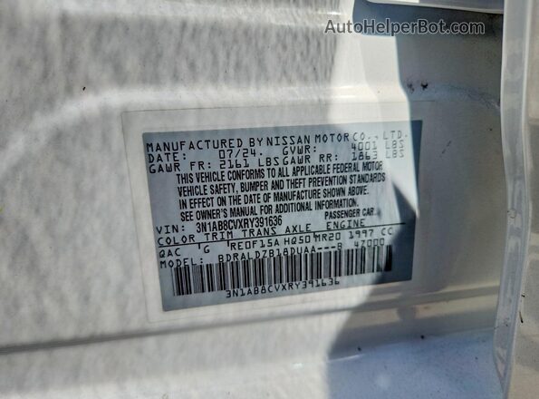 3N1AB8CVXRY391636 2024 NISSAN SENTRA White Widok komory silnika