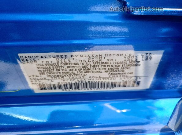 3N1AB8CVXSY203137 2025 NISSAN SENTRA Синий Вид подкапотного пространства