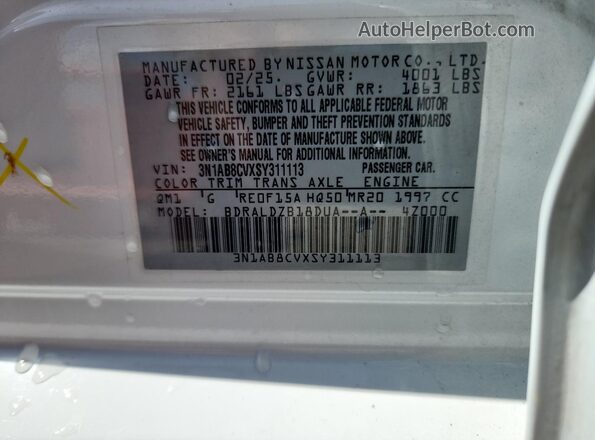 3N1AB8CVXSY311113 2025 NISSAN SENTRA White 