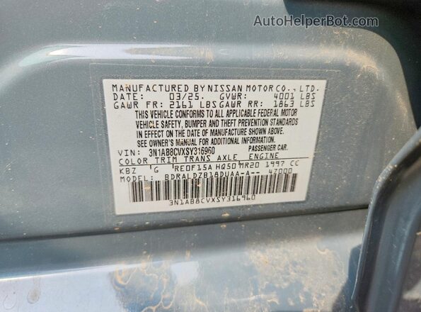 3N1AB8CVXSY316960 2025 NISSAN SENTRA Gray Widok komory silnika