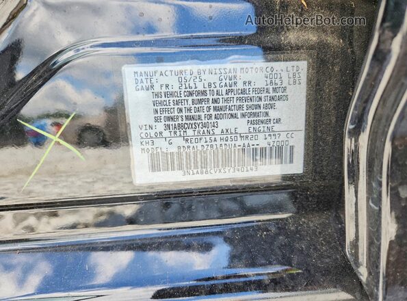 3N1AB8CVXSY340143 2025 NISSAN SENTRA Black Widok komory silnika