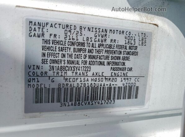 3N1AB8CVXSY417223 2025 NISSAN SENTRA White Вид підкапотного простору