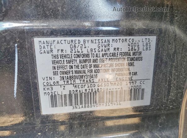 3N1AB8DV0MY319416 2021 NISSAN SENTRA Черный Вид подкапотного пространства