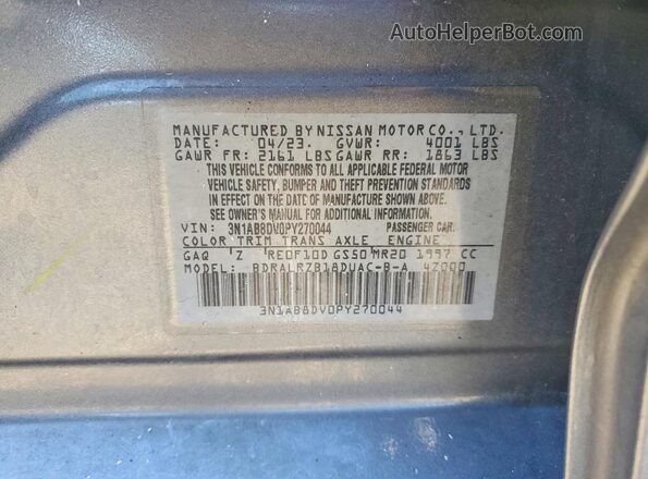 3N1AB8DV0PY270044 2023 NISSAN SENTRA Gray Widok komory silnika
