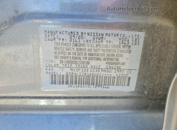 3N1AB8DV2LY299166 2020 NISSAN SENTRA Gray Vista del compartimento del motor
