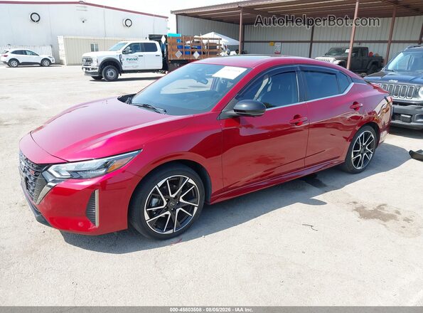 3N1AB8DV2SY214650 2025 NISSAN SENTRA Red წინა მარცხენა ხედი სამი მეოთხედიდან