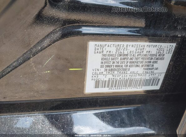 3N1AB8DV2SY299618 2025 NISSAN SENTRA Black Widok komory silnika