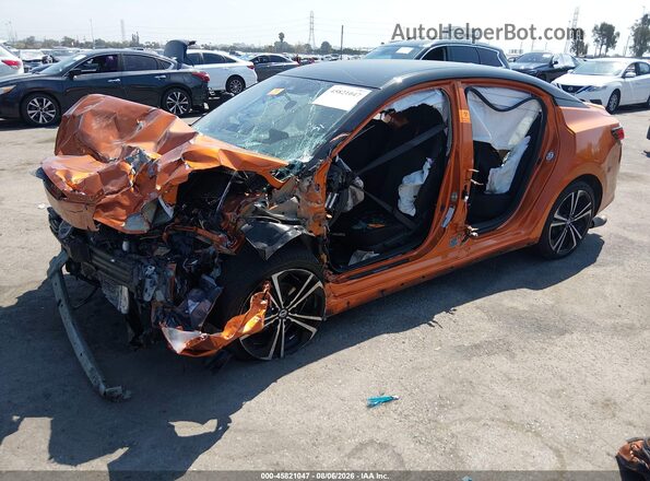 3N1AB8DV4MY309729 2021 NISSAN SENTRA Orange Առջևի ձախ երեք քառորդ տեսարան