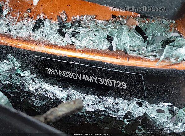 3N1AB8DV4MY309729 2021 NISSAN SENTRA Orange Շարժիչի բաժամունքի տեսք