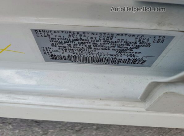 3N1AB8DV4SY422948 2025 NISSAN SENTRA White ძრავის განყოფილების ხედი